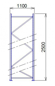 Rám paletového regálu 2500 x 1100 mm