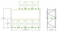 Pal-Rack 2500 pole 3600 / 500 kg / základní pole