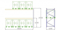 Pal-Rack 2500 pole 3600 / 500 kg / přídavné pole