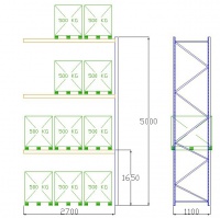 Pal-Rack 5000 pole 2700 / 500 kg / přídavné pole