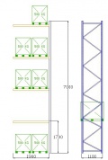 Pal-Rack 7000 pole 1900 / 500 kg / přídavné pole