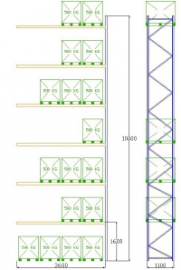 Pal-Rack 10000 pole 3600 / 500 kg / přídavné pole