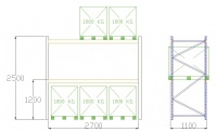 Pal-Rack 2500 pole 2700 / 1000 kg / základní pole