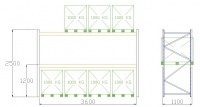 Pal-Rack 2500 pole 3600 / 970 kg / základní pole