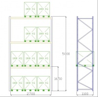 Pal-Rack 5000 pole 2700 / 1000 kg / základní pole