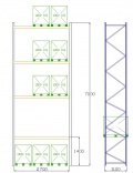 Pal-Rack 7000 pole 2700 / 800 kg / základní pole