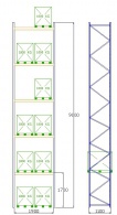 Pal-Rack 9000 pole 1900 / 1000 kg / základní pole