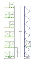 Pal-Rack 9000 pole 1900 / 1000 kg / přídavné pole