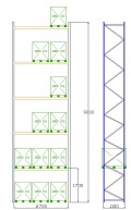 Pal-Rack 9000 pole 2700 / 1000 kg / základní pole