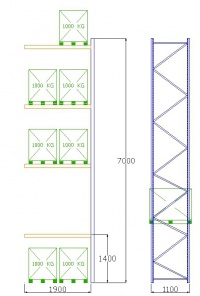 Pal-Rack 7000 pole 1900 / 1000 kg / přídavné pole