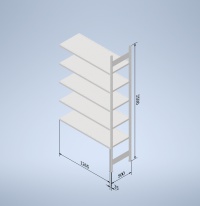 Stowshelf 2500/500 x 1300 přídavné pole