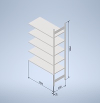 Stowshelf 2500/600 x 1300 přídavné pole